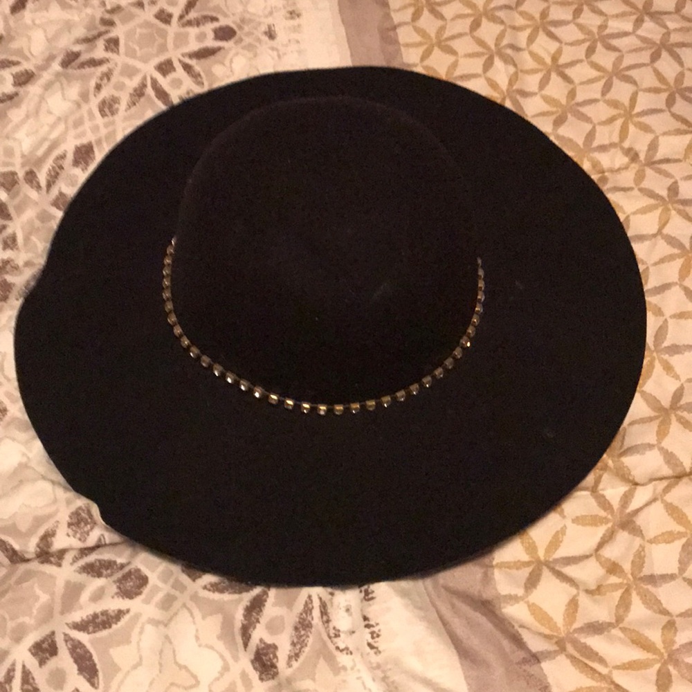 Black Rhinestone Sun Hat